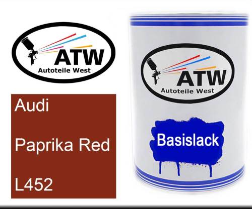 Audi, Paprika Red, L452: 500ml Lackdose, von ATW Autoteile West.